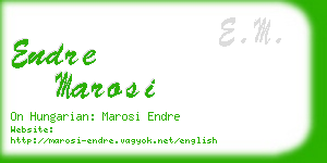 endre marosi business card